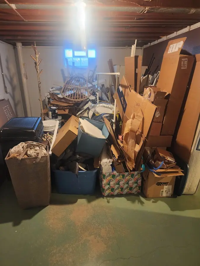 Roll-off dumpster container at job site for 4 Yard Dumpster Rental in Story City